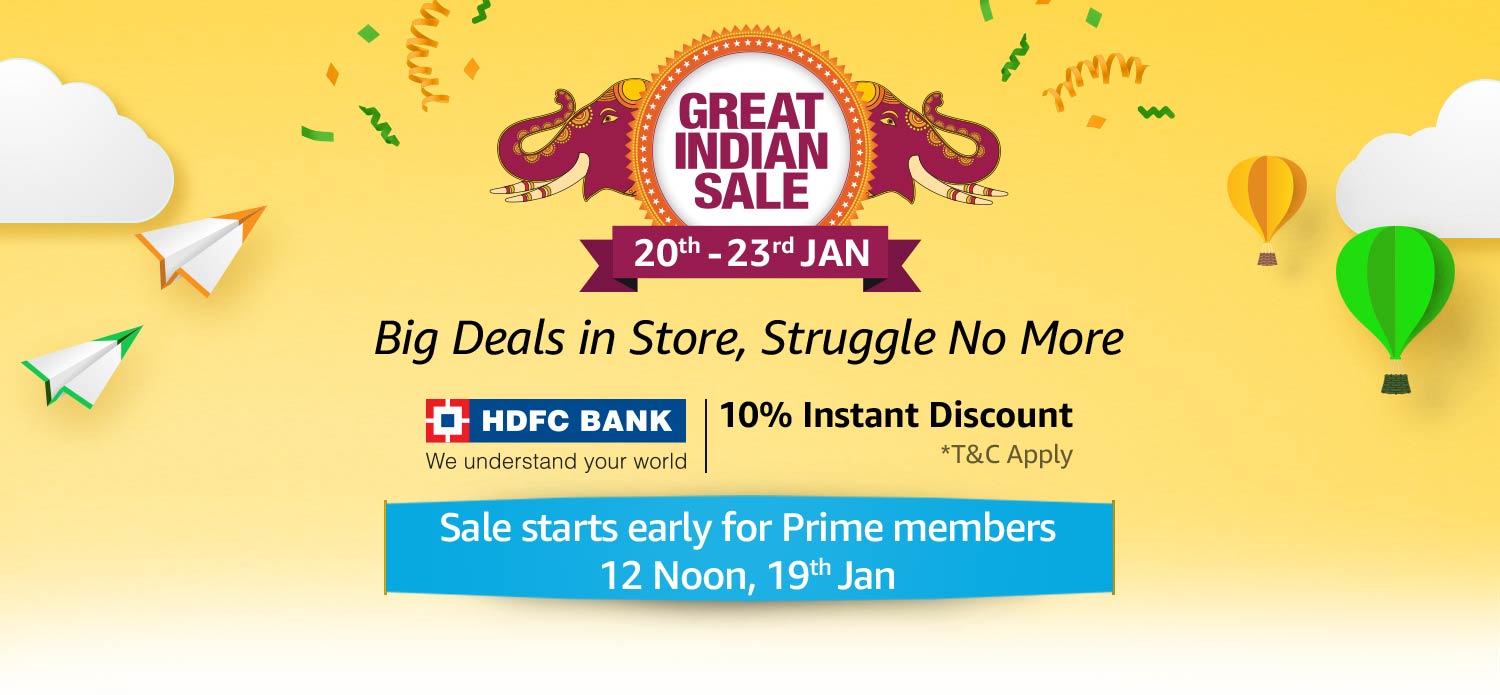 Amazon Great Indian Sale 20th-23rd Jan